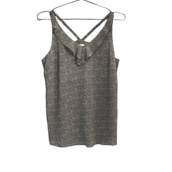 CAbi Black and White Flutter Spaghetti Strap Tank #5359 S - Picture 2 of 8